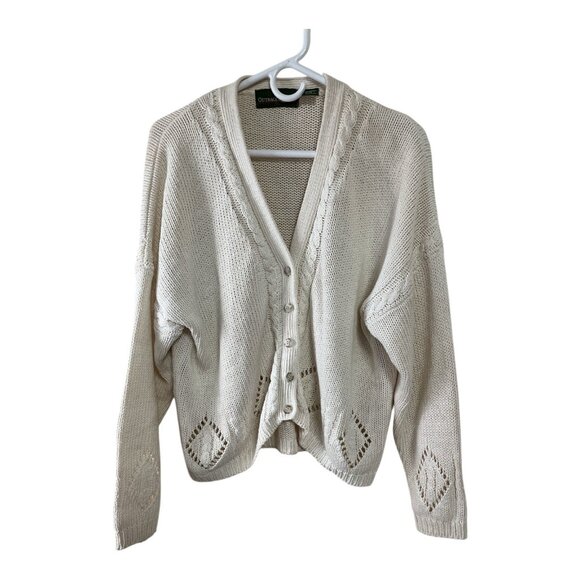 Outback Red Women’s Cream Knit Cardigan Sweater – Made in Hong Kong – Size M - Picture 1 of 5